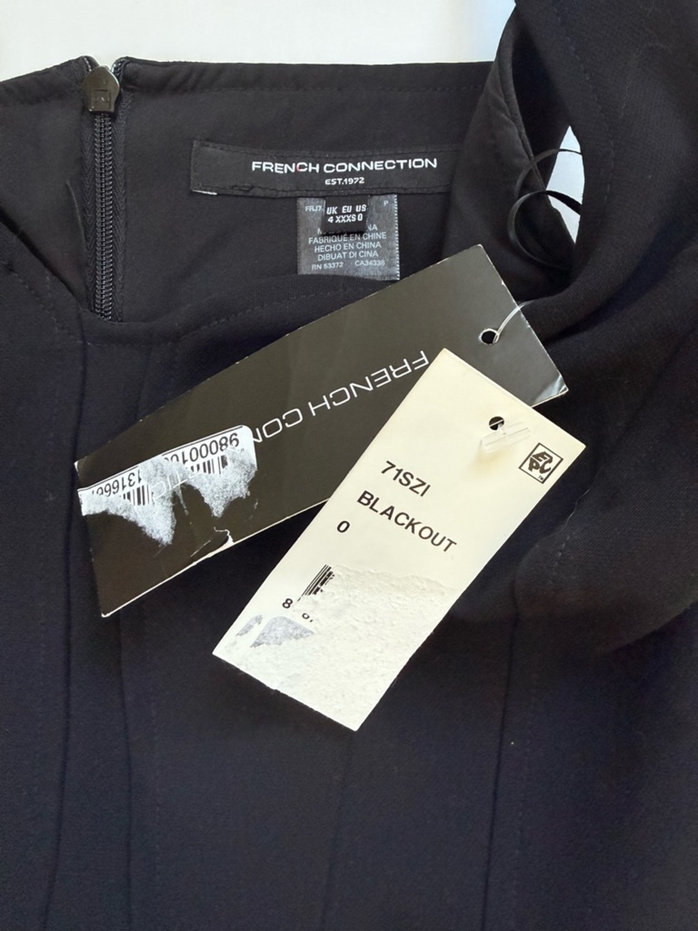 NWT French Connection Black Fit & Flare Mini Dress Square Neck - Picture 3 of 4